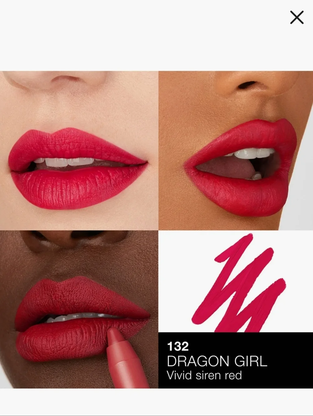 🌺NARS Dragon Girl Powermatte High Intensity Lip Pencil Matte Red Lipstick